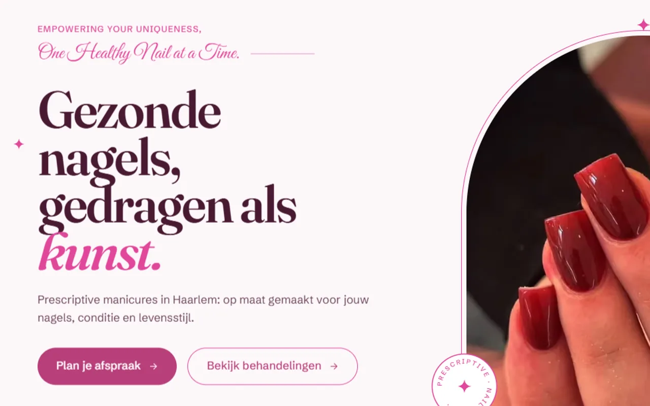 Conceptontwerp voor een nagelstudio op een laptop